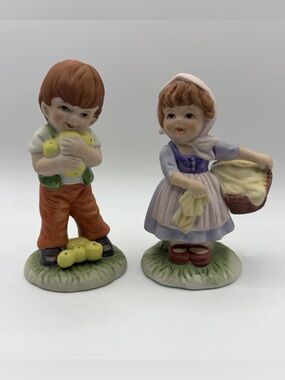 Vintage Porcelain Charming Boy and Girl Figurines